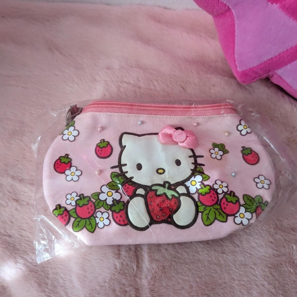 hello kitty strawberry pouch